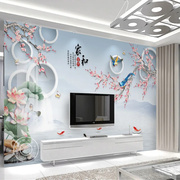 电视背景墙壁纸客厅立体壁画，大气现代简约立体墙纸8d影视墙布定制