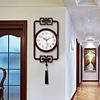 网红中式客厅挂钟风现代简约装饰钟表家用创意个性时尚大气石英钟
