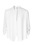 mm麦檬商场同款24夏高端(夏高端)v领剪裁短款白色西装外套女5f4110791