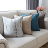 美式抽象绸缎抱枕样板房客厅沙发靠垫墨绿灰方枕套床头大靠包