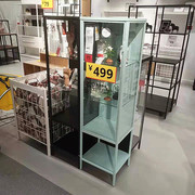 宜家IKEA 鲁德斯塔玻璃门柜简约现代橱柜餐边柜客厅展示柜陈列