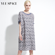 yuespace蕾丝衫镂空t恤宽松中长款v领两面穿女春夏时尚休闲套头衫