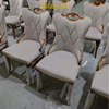 欧式实木餐椅新古典创意时尚美容院软包椅子韩式简约皮革布艺凳子