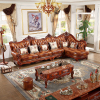 欧式真皮转角沙发组合客厅实木美式仿古头层牛皮奢华别墅简欧沙发