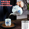手绘釉下彩茶具大号茶壶壶白瓷，泡茶壶家用单壶茶具套装陶瓷茶壶