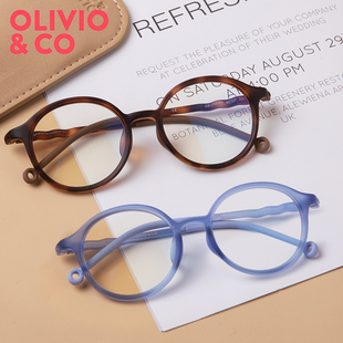 olivio防蓝光眼镜女款儿童，护目镜女男防辐射护眼抗疲劳近视眼镜框