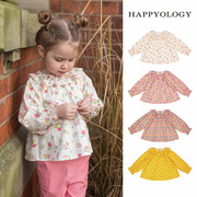 happyology英国女童衬衣，春季童装长袖碎花，娃娃衫上衣儿童衬衫