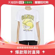 香港直邮ganni甘尼女士，柠檬黄t恤