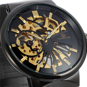 国产富西尼手表防水机械表指针式镂空自动男士，陀飞轮表带清新腕表