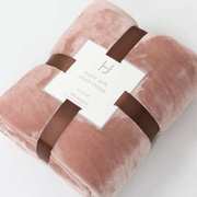 HJ毛毯法兰绒加厚毯子空调毯双人床单夏季毛巾被纯色沙发珊瑚绒毯