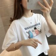 短袖T恤少女生夏装2023初中高中学生韩版宽松可爱体恤上衣服