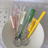 餐具便携筷子勺子套装儿童合金筷子两件套一人用儿童学生便携收纳