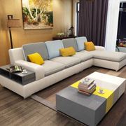 定制北欧简约现代客厅可拆洗储物转角彩色，皮布沙发小户型布艺沙发