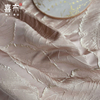 重工浅粉色浮雕大叶子纹理布料礼服被面设计面料汉服裙子旗袍提花