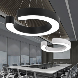 简约现代led吊灯C形办公室会议室展厅商业商铺办公楼工作室健身房