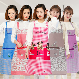 围裙女家用厨房2021工作服餐厅专用防污韩版可爱定制logo印字