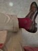 正装男士丝袜酒红色2023年西装薄款长袜性感日系舒适商务袜子