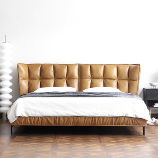 b&b-husk中古风肌肉床，简约现代油蜡科技布艺，床1.8米主卧双人婚床