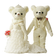 新婚礼物情侣泰迪熊，结婚公仔大号一对婚庆压床娃娃，毛绒玩具婚纱熊