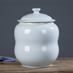 景德镇白色陶瓷米缸米桶茶叶罐，水缸储物罐油缸家用20斤10kg厨房