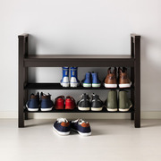 IKEA宜家国汉尼斯 长凳可放鞋 黑褐色 实木鞋架鞋柜换鞋凳