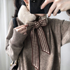 冬季围巾女百搭韩版保暖领结毛绒毛线拼接毛领仿獭兔毛系带短厚围