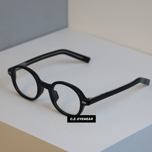 CHOZEN/size47 vintage日系黑框近视眼镜复古圆粗框小脸有度数