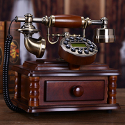 实木欧式仿古电话机复古时尚创意，个性电话机家用固定有绳电话座机