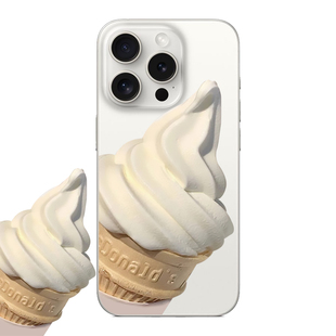 夏日可爱冰淇淋适用iphone14硅胶苹果15promax个性13简约12情侣透明手机壳华为MATE60荣耀小米14vivo三星oppo