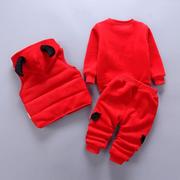 男童装秋冬款0一1-2岁婴儿，3三件套装女宝宝，6个月新生儿冬装棉衣服
