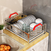 304不锈钢碗碟沥水架厨房台面放碗盘置物架子家用筷勺滤水收纳架
