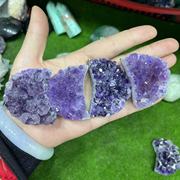 天然紫水晶晶簇月亮乌拉圭紫晶簇手工切割家居装饰摆件水晶工艺品