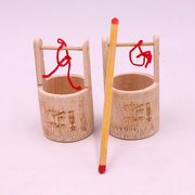 手工艺竹编水桶工艺品小水桶表演玩具竹制品幼儿园过家家玩具