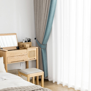 遮光窗帘半遮光卧室棉麻，加厚隔音挂钩式遮阳布，2021客厅成品