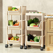 厨房置物架落地移动放零食，蔬菜水果小推车收纳架多层菜架子储物架