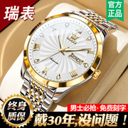 瑞士名表男士手表，男机械表全自动超薄双日历商务品牌十大