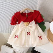 0-5岁女童夏装连衣裙公主，裙子洋气婴儿，衣服小童一周岁宝宝礼服裙