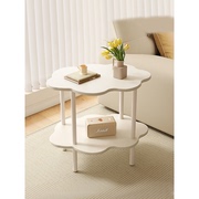 奶油风沙发边几边桌，咖啡桌茶台现代简约小圆桌子极简小茶几小户型