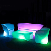 LED发光家具 酒吧创意发光吧台桌椅组合酒店户外七彩休闲贝壳桌椅