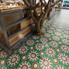 墨绿色复古鎏金花砖300mm新疆内蒙古餐厅地砖泰式描金色镀金瓷砖