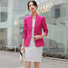 小众设计西装外套女士春夏款粉红色西服显瘦英伦休闲连衣裙两件套