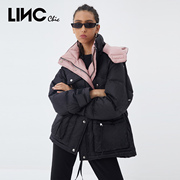 linc金羽杰设计师系列，印花短款面包，羽绒服外套女y21602260
