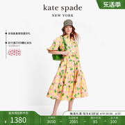 katespadeks柠檬印花衬衫，连衣裙多巴胺收腰女士夏设计(夏设计)感时尚