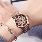时尚女表带玫瑰金属士石英手表潮流个性会不锈钢钢带国产腕表