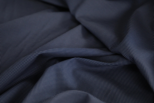意大利进口深蓝白波点高支，100%埃及长绒棉府绸，面料衬衫布料
