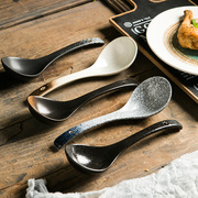 创意日式大汤勺陶瓷大号长柄勺子家用粥勺饭勺大调羹商用盛汤勺子