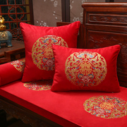 厂新中式红木沙发坐垫棕垫实木家具绒布沙发垫罩套高档罗汉床五促