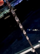 天然A货翡翠老坑冰种玻璃种翡翠貔貅镶嵌钻石18k金手链