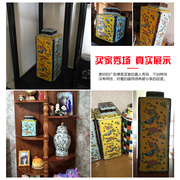 新中式欧式美式玄关花瓶摆件，古董饰品陶瓷黄色古典客厅，博古架酒q.