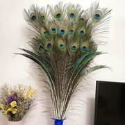 孔雀羽毛摆件客厅装饰花瓶花束，插花篮色摆件壁饰插瓶孔雀毛